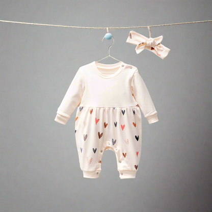 Romper & Headband Set - Sweetheart Stripes