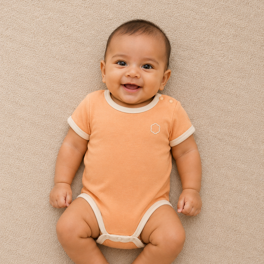 First Day Onesie (Set of 2) Peach & Cream
