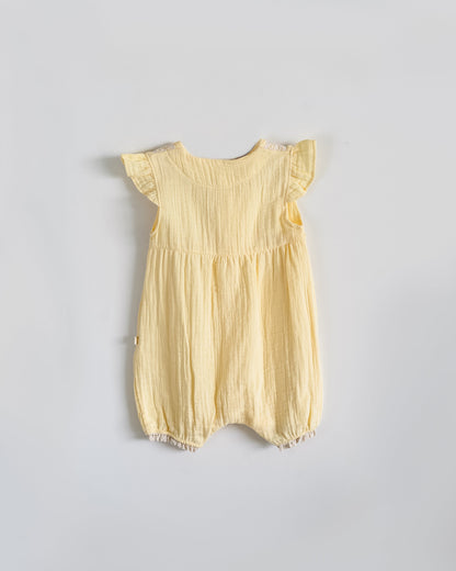 Side-Striped Muslin Romper