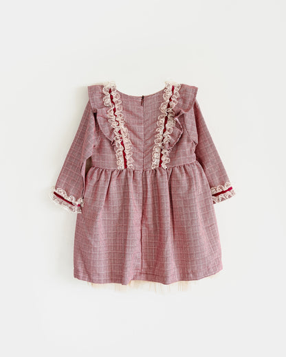 Little Miss Checks Ruffle Gown