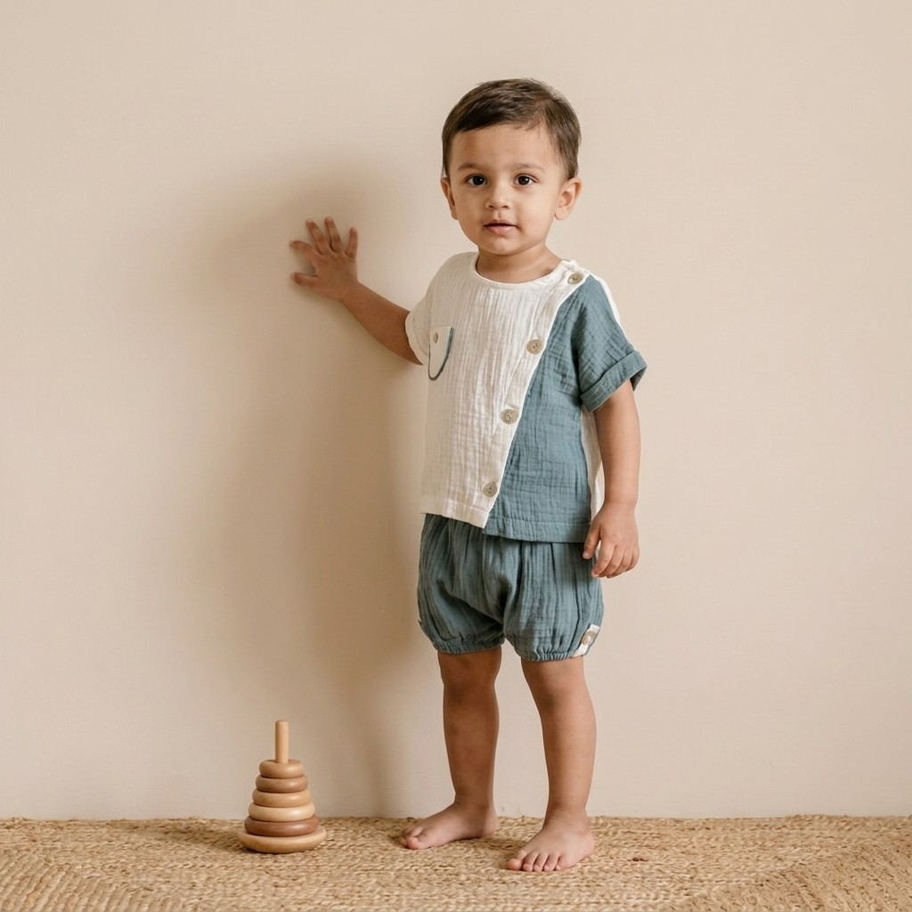 Two-Tone Tee & Shorts Set
