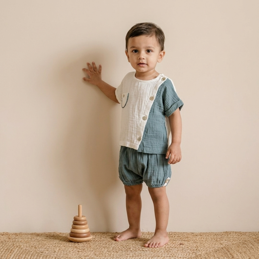 Two-Tone Tee & Shorts Set