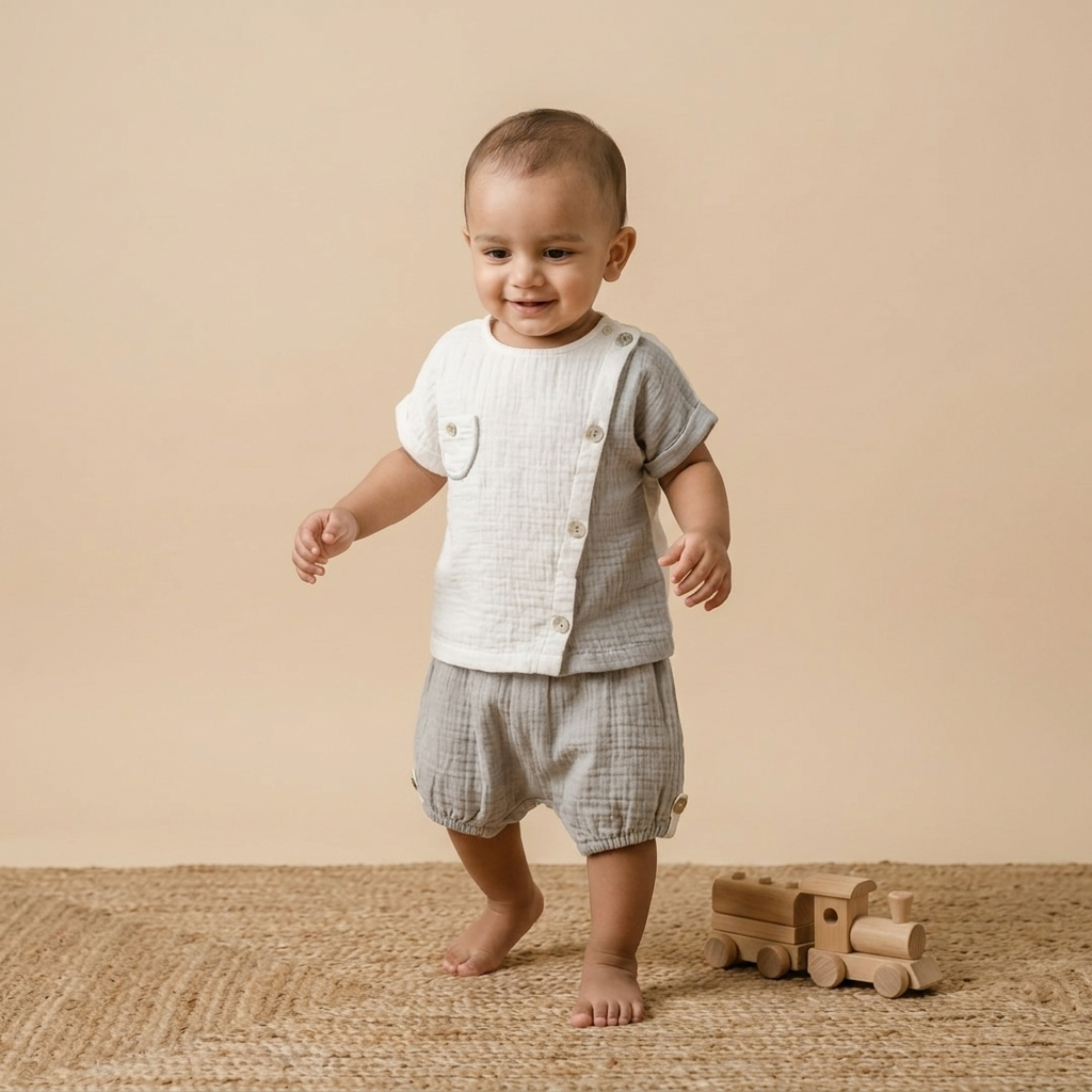 Two-Tone Tee & Shorts Set