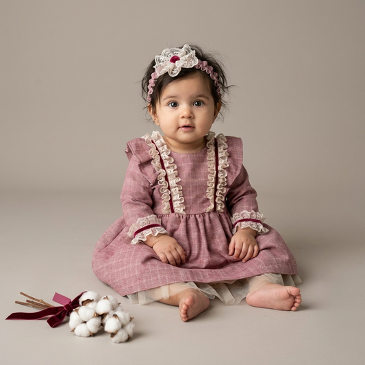 Little Miss Checks Ruffle Gown