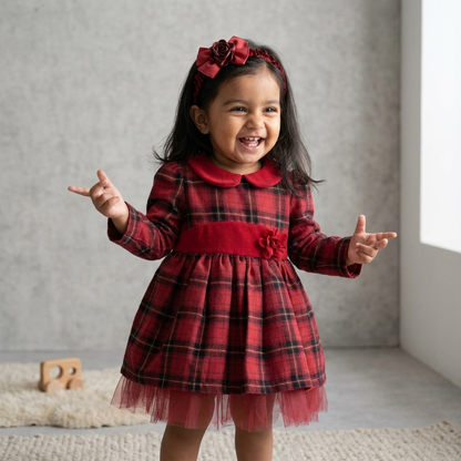 The Vintage Charm Plaid Dress