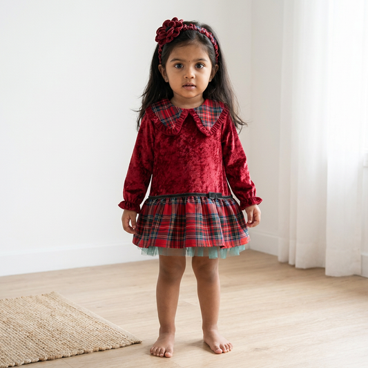 Twirling in Velvet & Checks