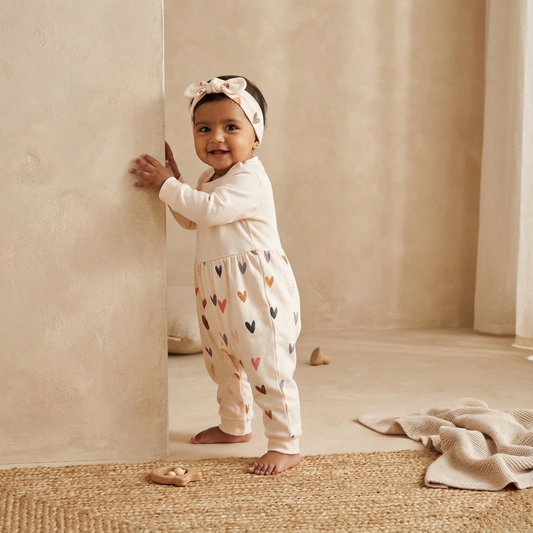 Romper & Headband set - Sweetheart Stripes