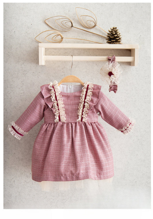 Little Miss Checks Ruffle Gown