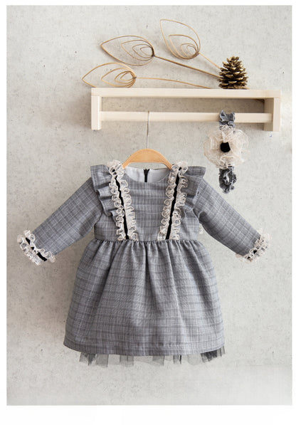 Little Miss Checks Ruffle Gown