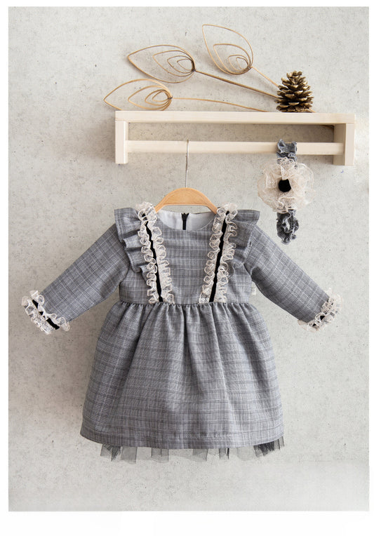 Little Miss Checks Ruffle Gown